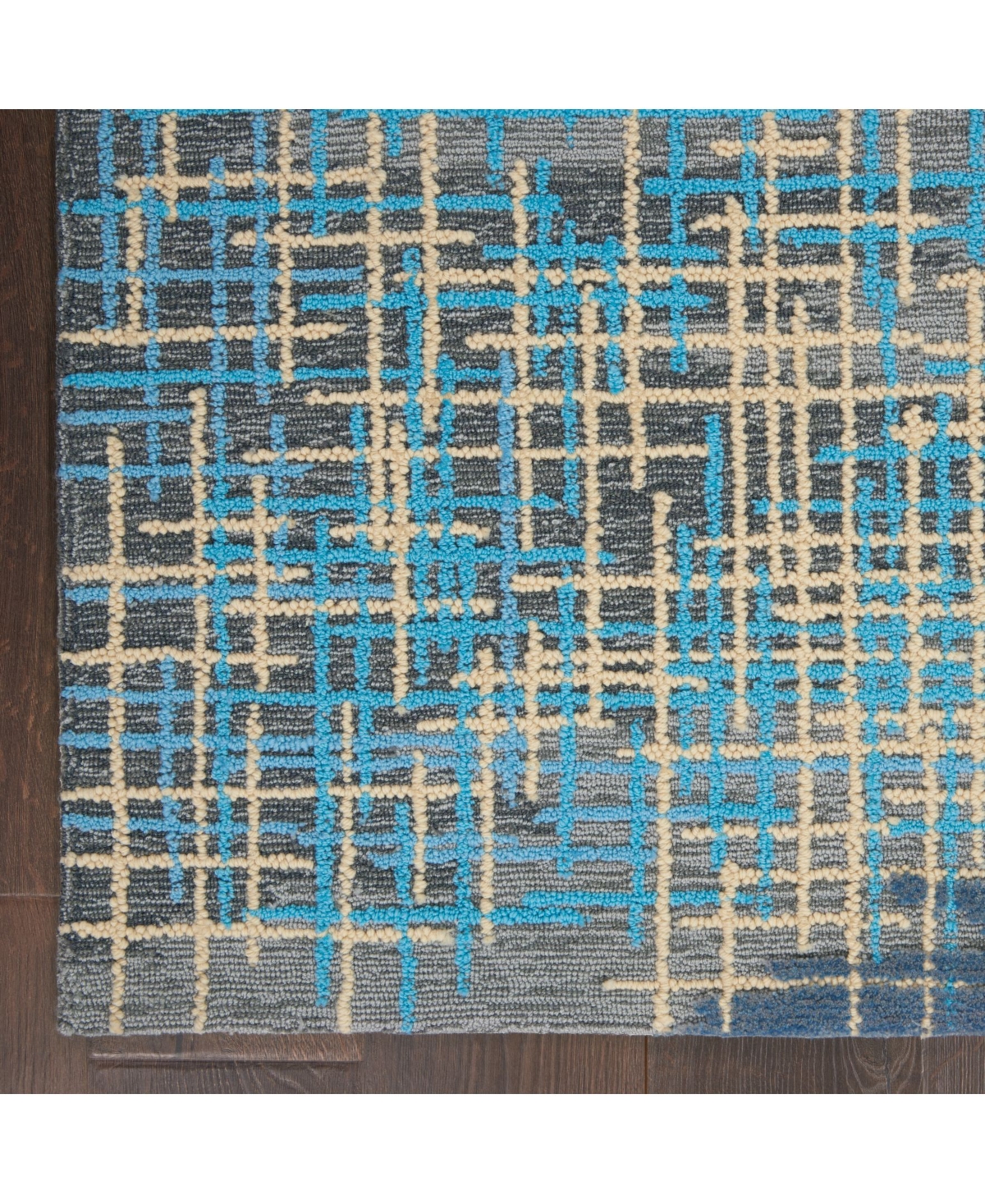 Nourison Home Symmetry SMM08and Beige Area Rug - Blue/beige