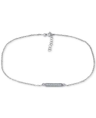 Cubic Zirconia Bar Ankle Bracelet
