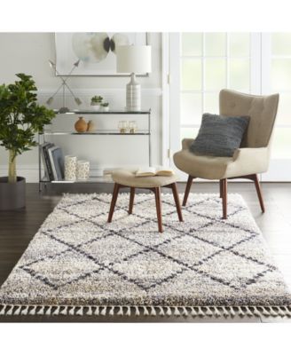 Oslo Shag OSL01 Silver 4' x 6' Area Rug