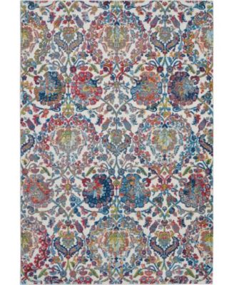 Ankara Global ANR06 Ivory and Blue Rug