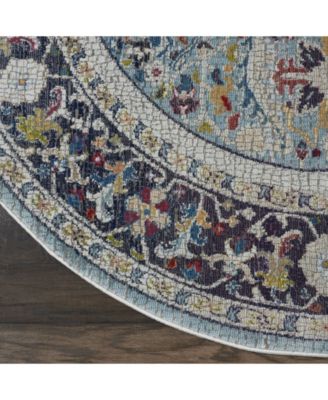 Nourison Home Ankara Global ANR14 Teal and Multi Rug