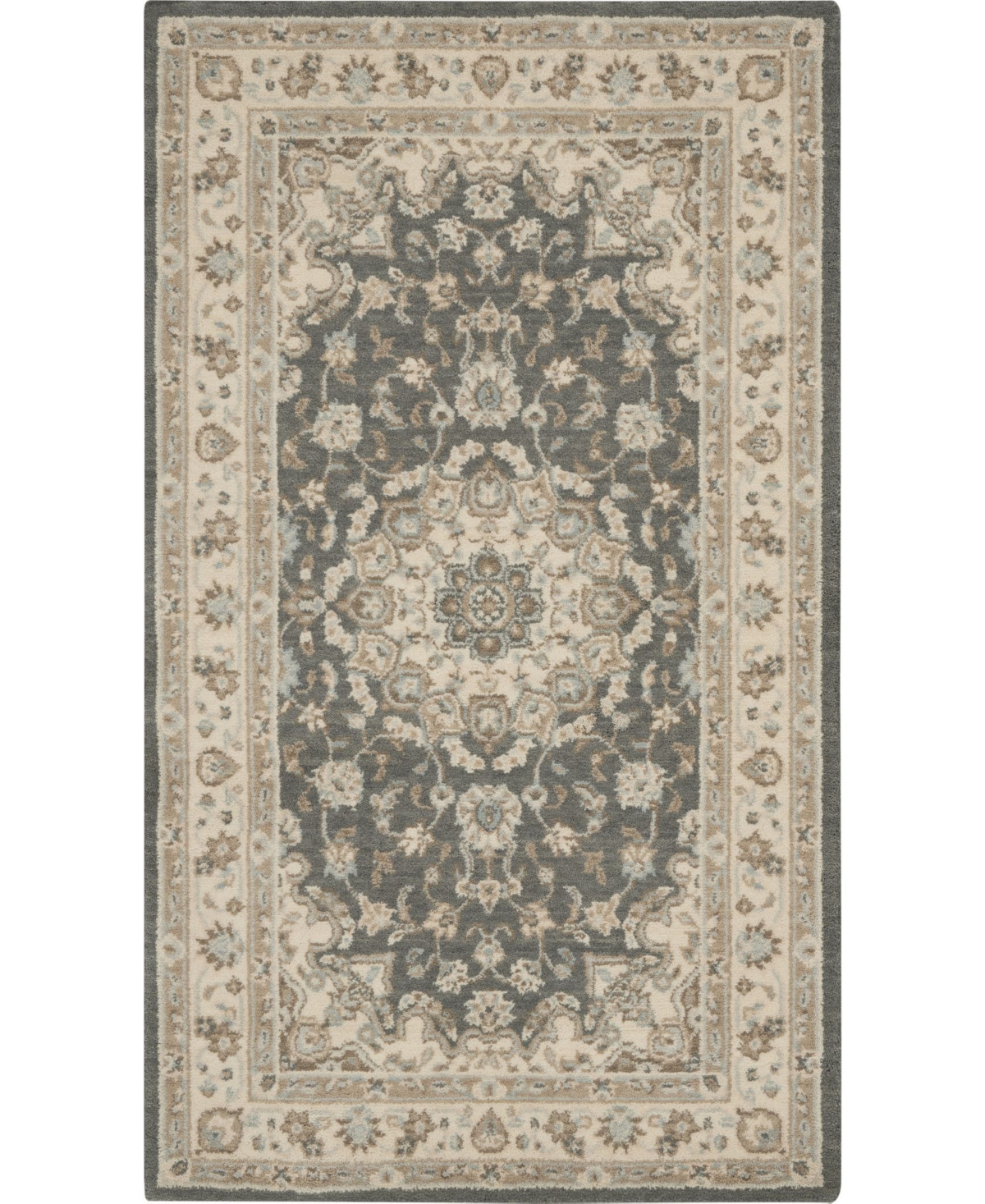Nourison Home Living Treasures LI15 Gray and Ivory 2'6" x 4'3" Area Rug