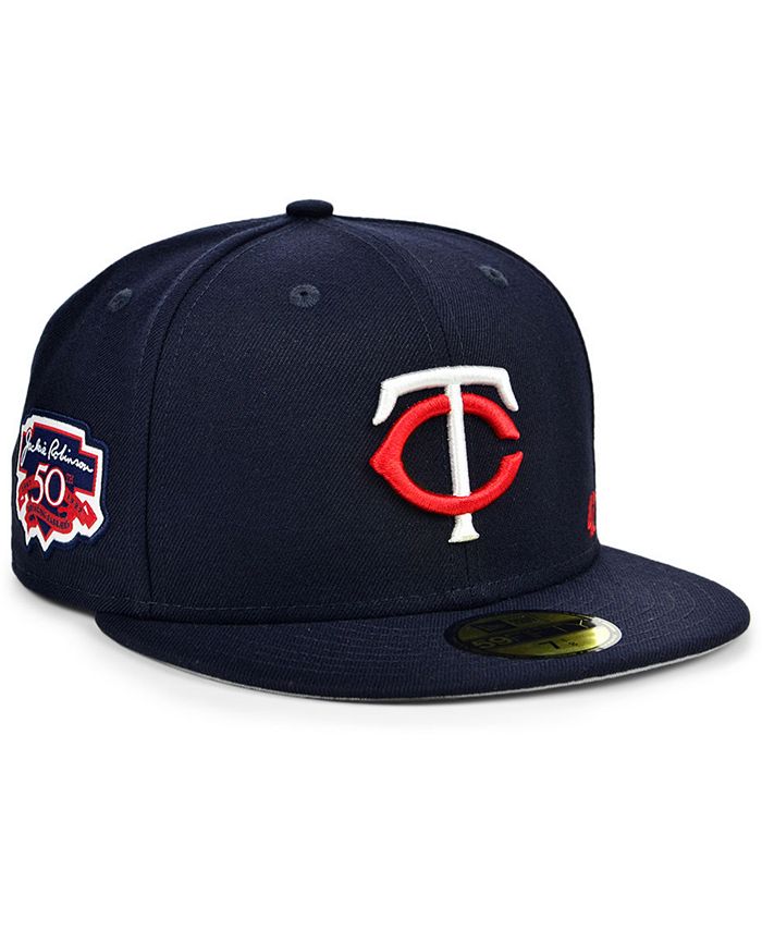 New Era Men's Minnesota Twins Jackie Robinson 50th Patch 59FIFTY-FITTED ...