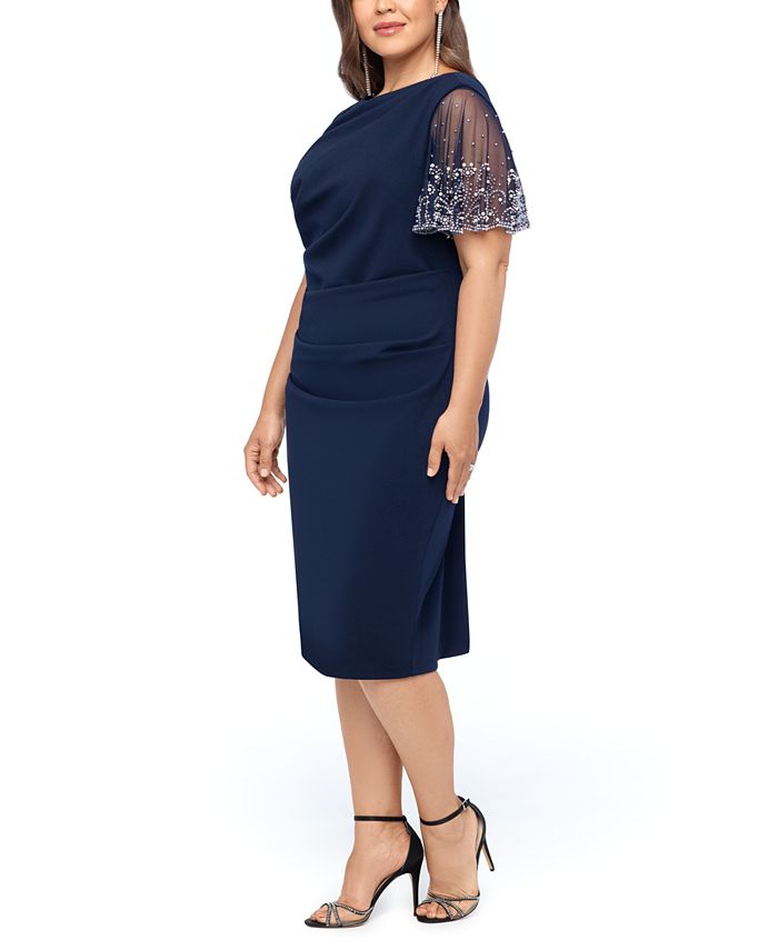 Plus size top navy sheath dress