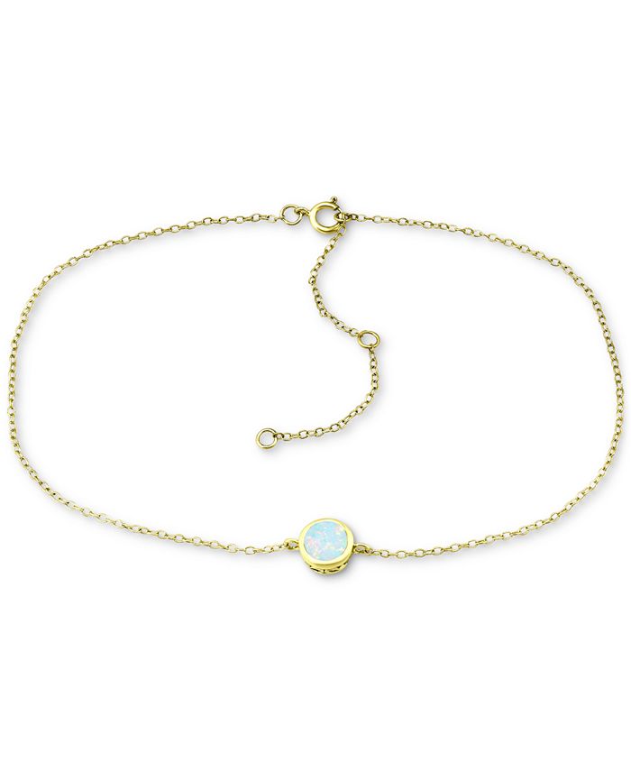 Giani Bernini - Lab-Created Opal Ankle Bracelet (Also in Cubic Zirconia)
