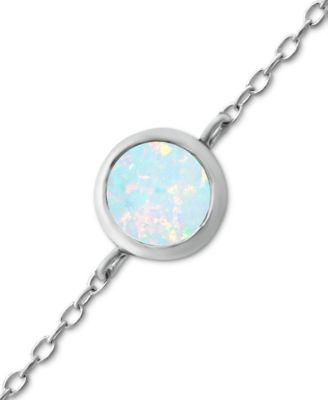 Lab-Grown Opal Ankle Bracelet (Also in Cubic Zirconia)
