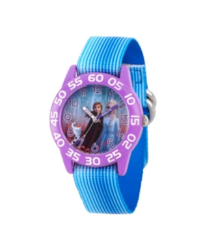 Ewatchfactory Kids' Disney Frozen 2 Elsa, Anna And Olaf Girls' Purple Plastic Time Teacher Watch 32mm In Blue