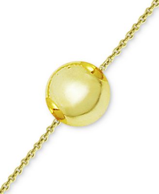 Polished Bead Ankle Bracelet in 18k Gold-Plated Sterling Silver & Sterling Silver, Created for Macy's