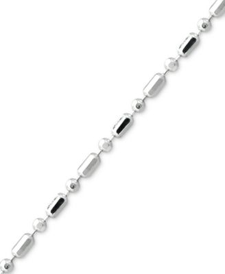 Sterling Silver Necklace, 24" Dot Dash Link
