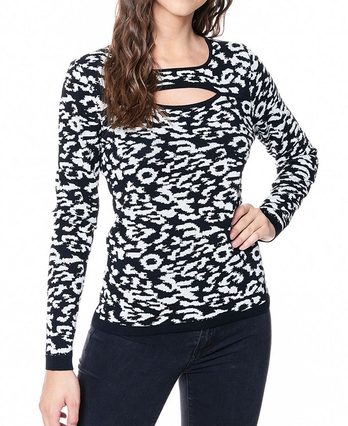 Fever Womens Cut Out Neck Sweater And Reviews Sweaters Women Macys