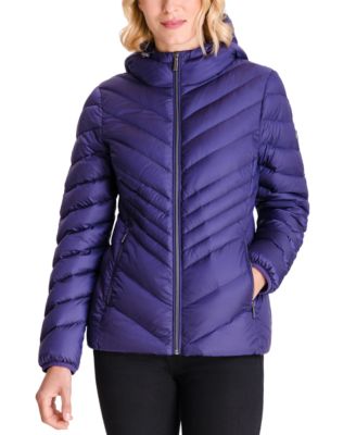 packable down hooded jacket michael michael kors