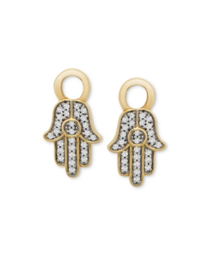 image of Diamond Hamsa Hand Earring Charms (1/10 ct. t.w.) in 14k Gold