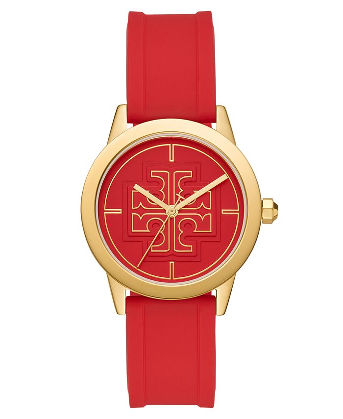 Tory Burch Women s Gigi Red Silicone Strap Watch 36mm Macy s