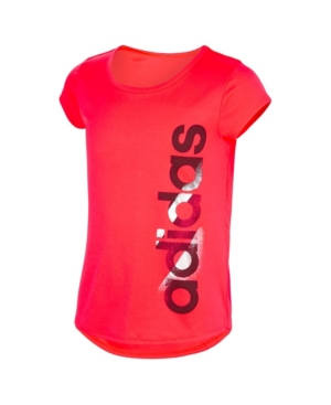 image of adidas Big Girls Short Sleeve Scoop Neck Poly Tee