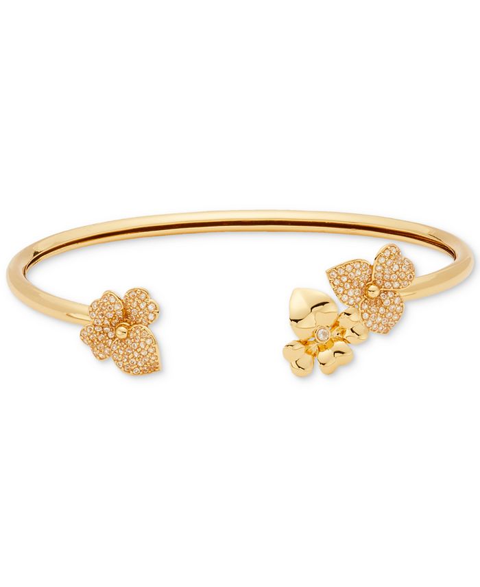 kate spade new york GoldTone Pavé Flower Cuff Bracelet Macy's