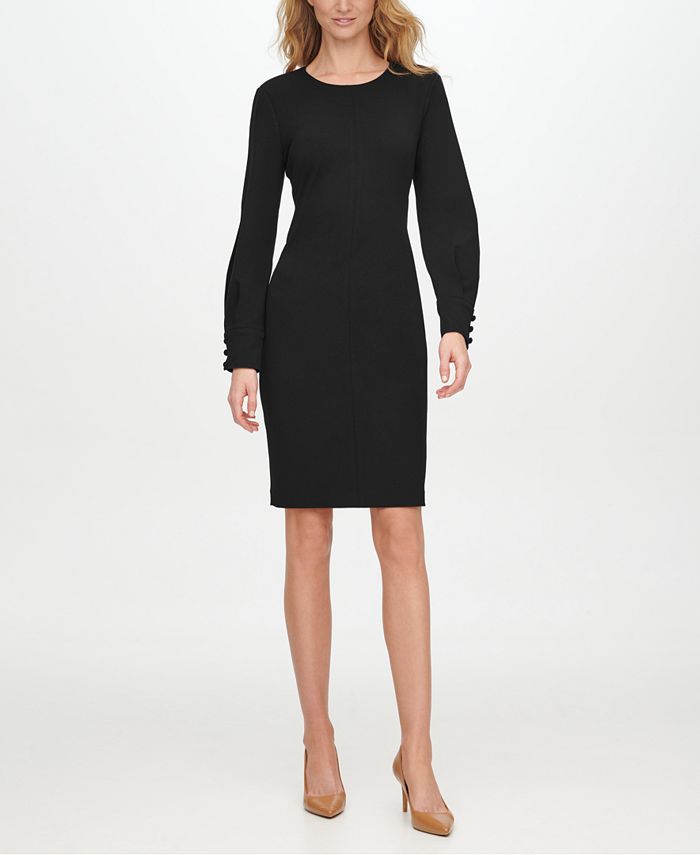 Calvin Klein Slit-Sleeve Sheath Dress & Reviews - Dresses - Women - Macy's