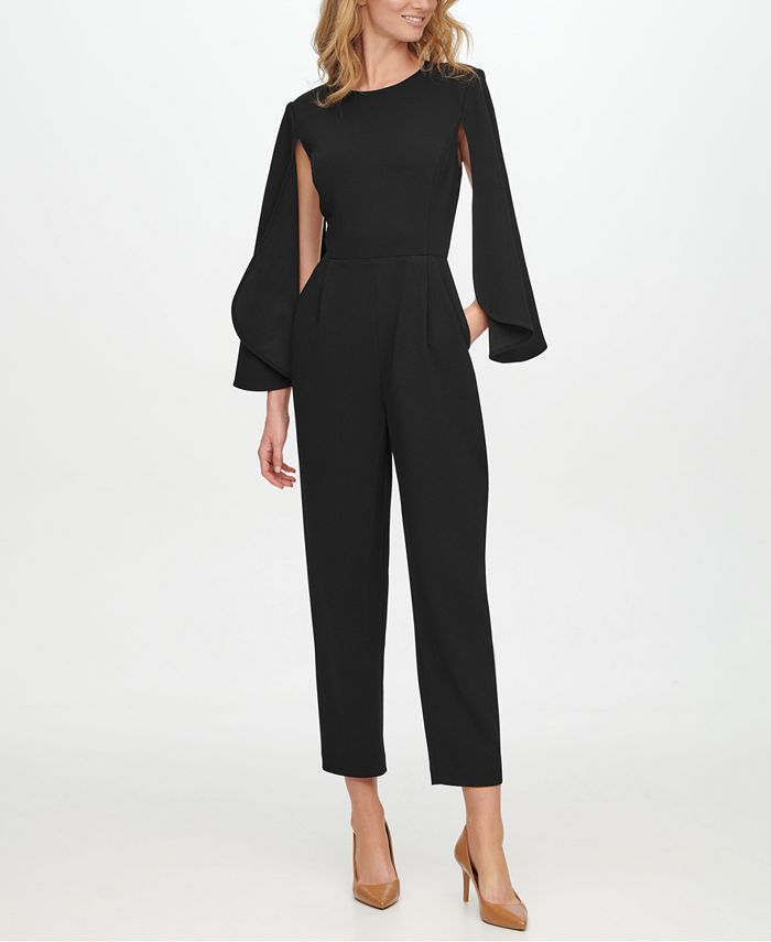 Calvin Klein Cape-Sleeve Jumpsuit - Macy's