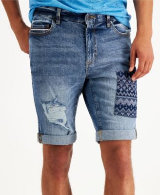 Sun + Stone - Men's Nostrad Patched Denim 10" Shorts, Created for Macy's