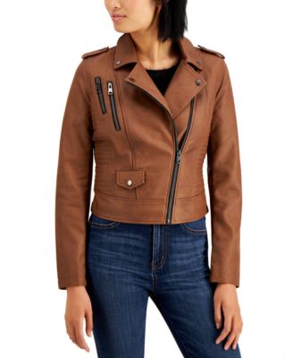 CoffeeShop - Juniors' Faux-Leather Moto Jacket