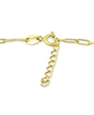 Paperclip Link Ankle Bracelet in Sterling Silver and 18k Over Silver, Created for Macy's