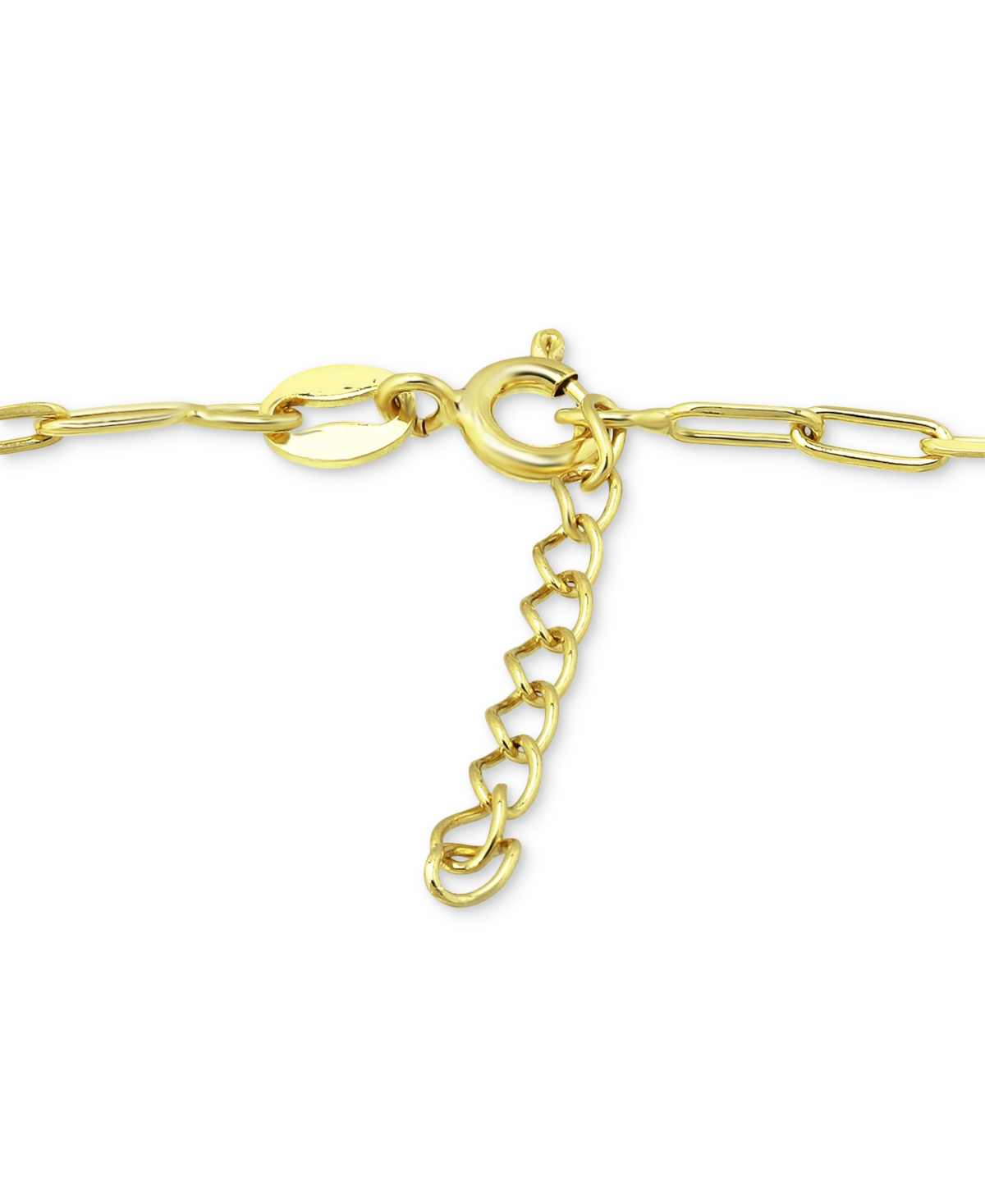 Giani Bernini Paperclip Link Ankle Bracelet in Sterling Silver and 18k Over Silver, Created for Macy's