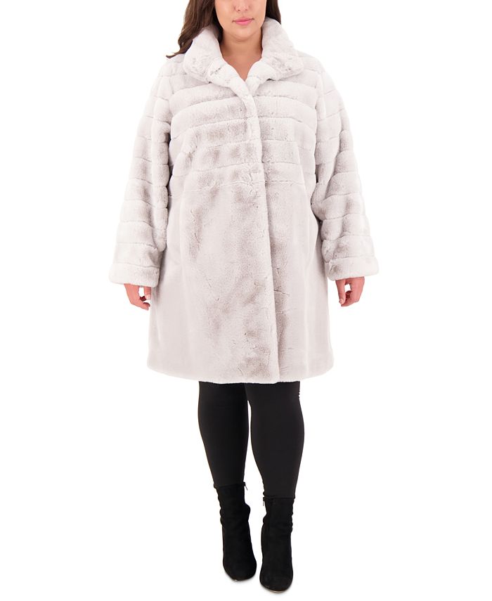 Jones new york plus best sale size faux fur coat