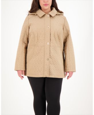Jones New York - Plus Size Hooded Quilted Coat
