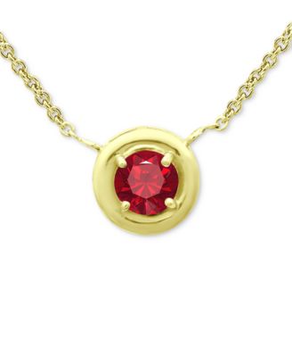 Red Cubic Zirconia Framed 16" Pendant Necklace, Created for Macy's