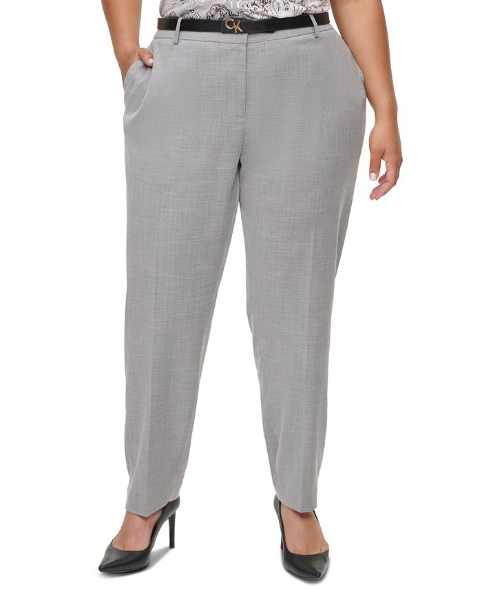 Calvin Klein Plus Size Slim Ankle-Length Pants - Macy's