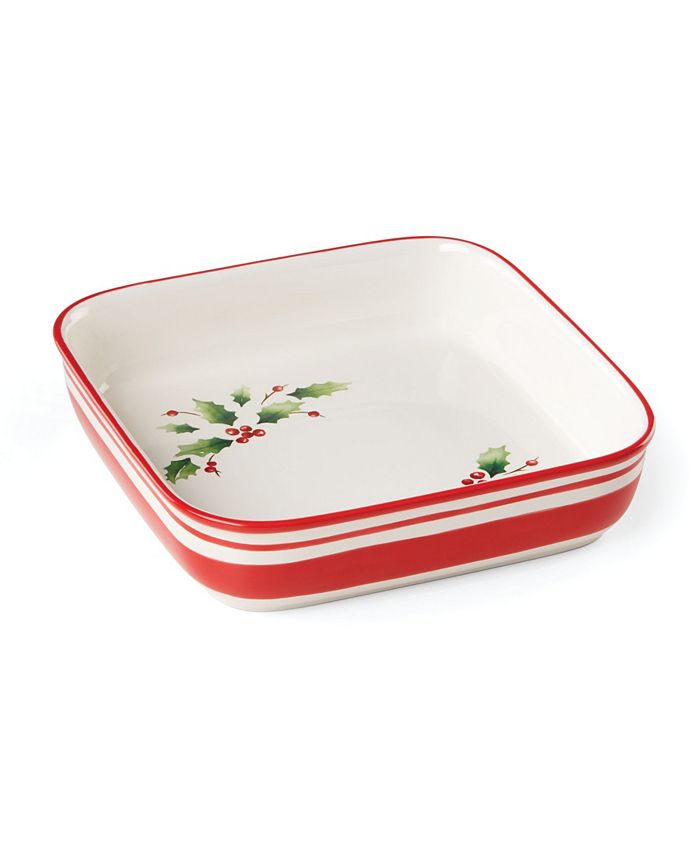 Lenox - Holiday Handpaint Stripe Square Dish