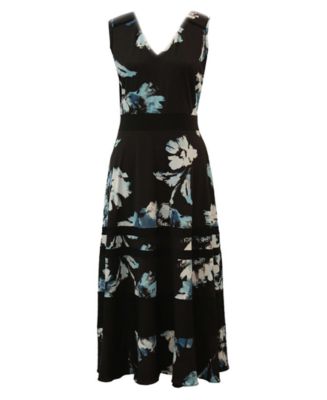 Taylor Plus Size Contrast-Trim Floral-Print Maxi Dress - Macy's