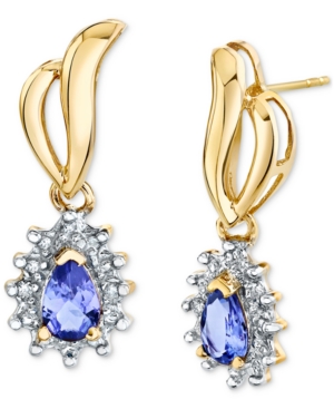 image of Tanzanite (7/8 ct. t.w.) & Diamond Accent Drop Earrings in 14k Gold