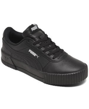 image of Puma Girls Carina Leather Casual Low-Top Sneakers from Finish Line