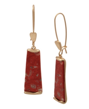 image of Robert Lee Morris Soho Geometric Jasper Stone Long Drop Earrings