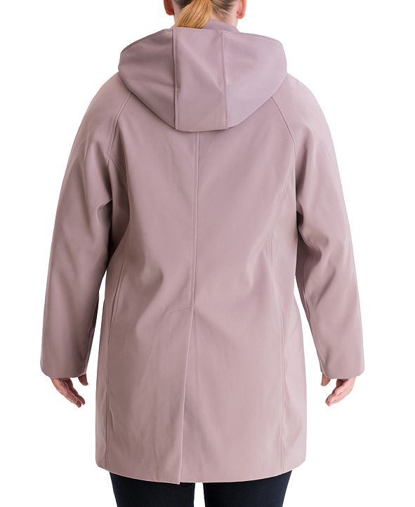 london fog single breasted hooded raincoat