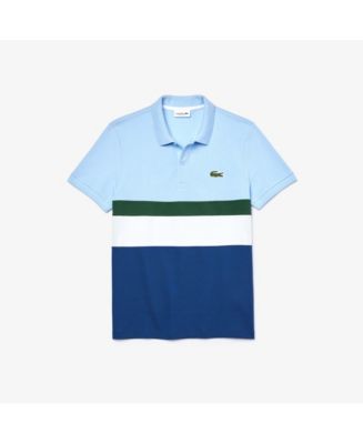 Lacoste Men's Regular Short Sleeve Petit Pique Striped Colorblock Polo Shirt - Macy's
