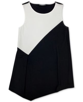 alfani black and white top