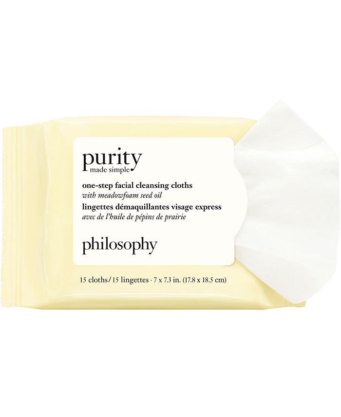 philosophy - Purity Made Simple One-Step Facial Cleansing Cloths, 15 cloths