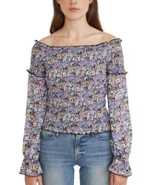 image of Lucy Paris Isabella Smocked Off-The-Shoulder Top