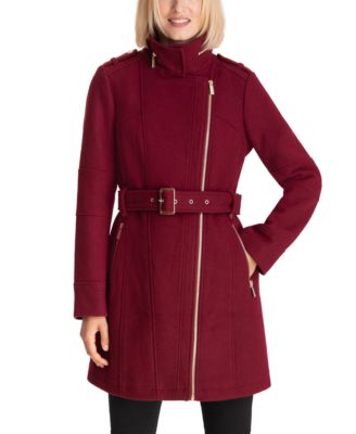 michael kors asymmetrical belted coat