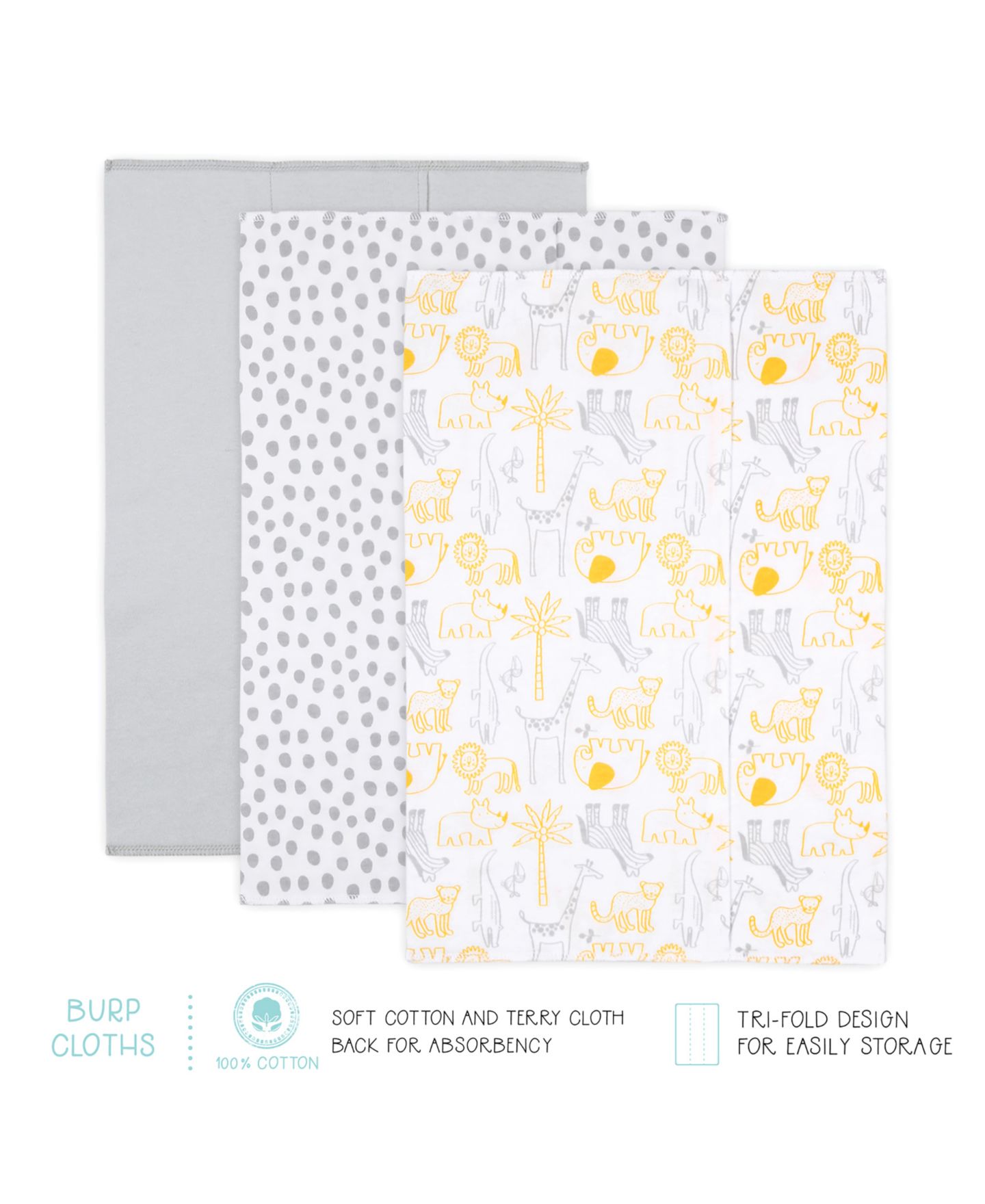 Комплекты The Peanutshell Layette Gift Set Girls, Yellow Safari, 23 Essential Pieces для мальчиков-малышей, цвет: Разноцветный — фото 5