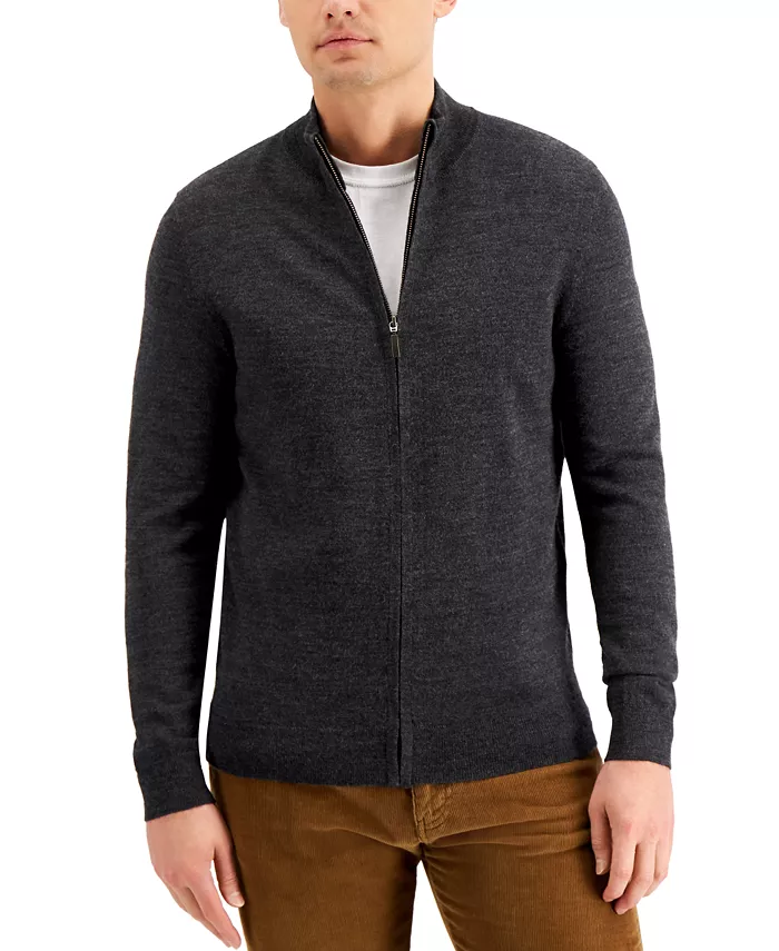 Men's Merino Zip-Front Sweater