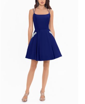 macy's blue homecoming dress