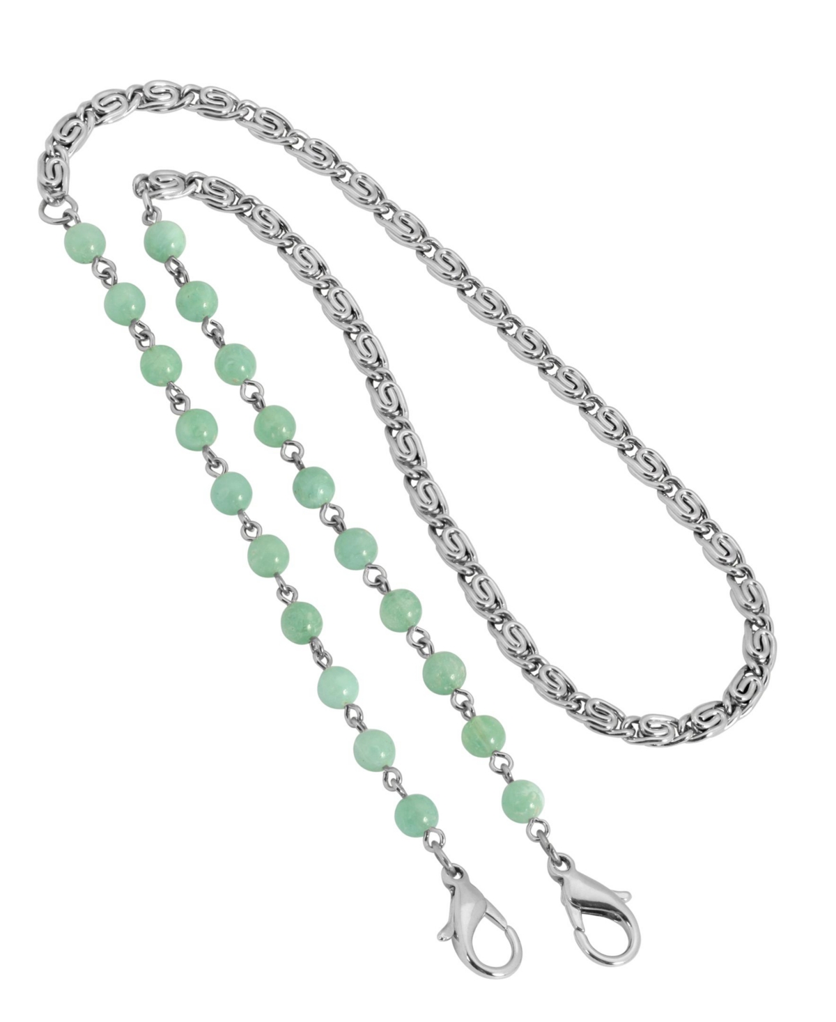 Chain and Bead Mask Holder - Green