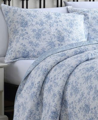 Laura Ashley Walled Garden Reversible 3 Piece Quilt Set, King