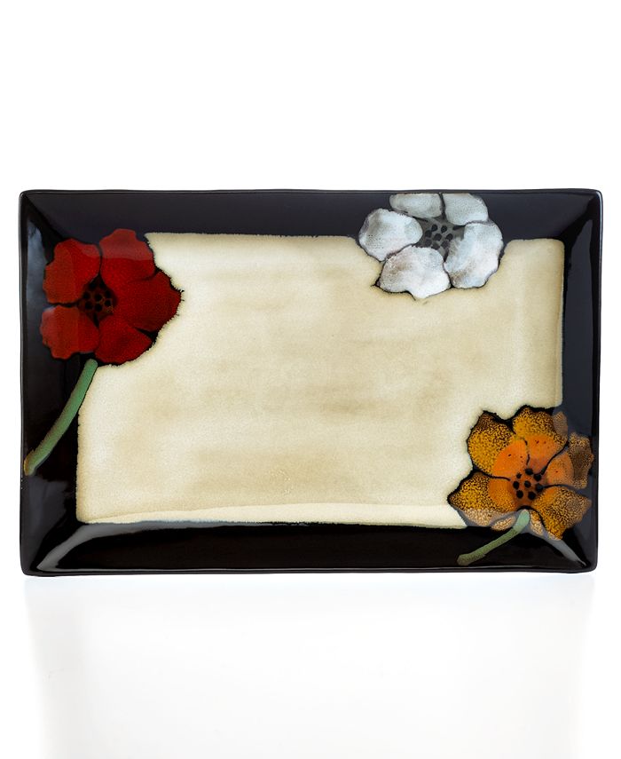 Pfaltzgraff Painted Poppies Rectangular Serving Platter Macy s