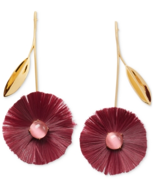 image of Kate Spade New York Gold-Tone Stone & Fringe Poppy Drop Earrings