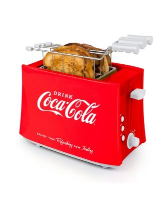 Nostalgia - TCS2CK Coca-Cola Grilled Cheese Toaster with Easy-Clean Toaster Baskets and Adjustable Toasting Dial