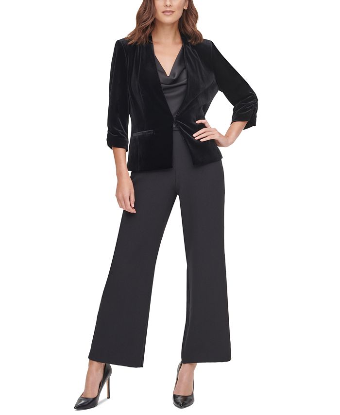 Eliza J Velvet Jacket & Reviews - Jackets & Blazers - Women - Macy's