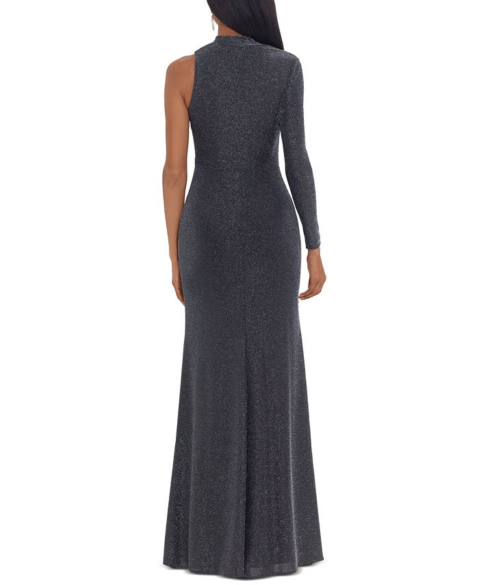 Betsy & Adam Metallic One-Sleeve Gown - Macy's